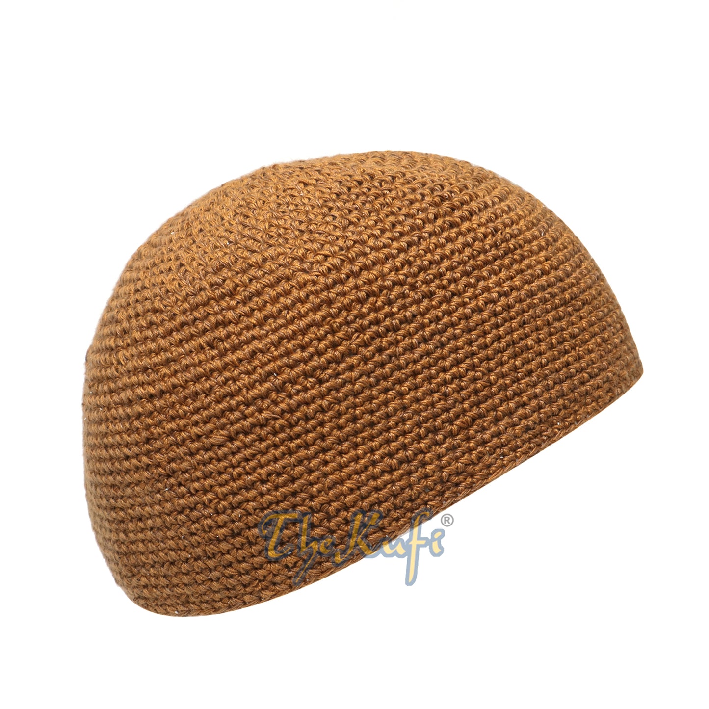 Plain Rust Brown Hand-Crocheted 100% Cotton Kufi Hat Unique Design And Comfortable Fit