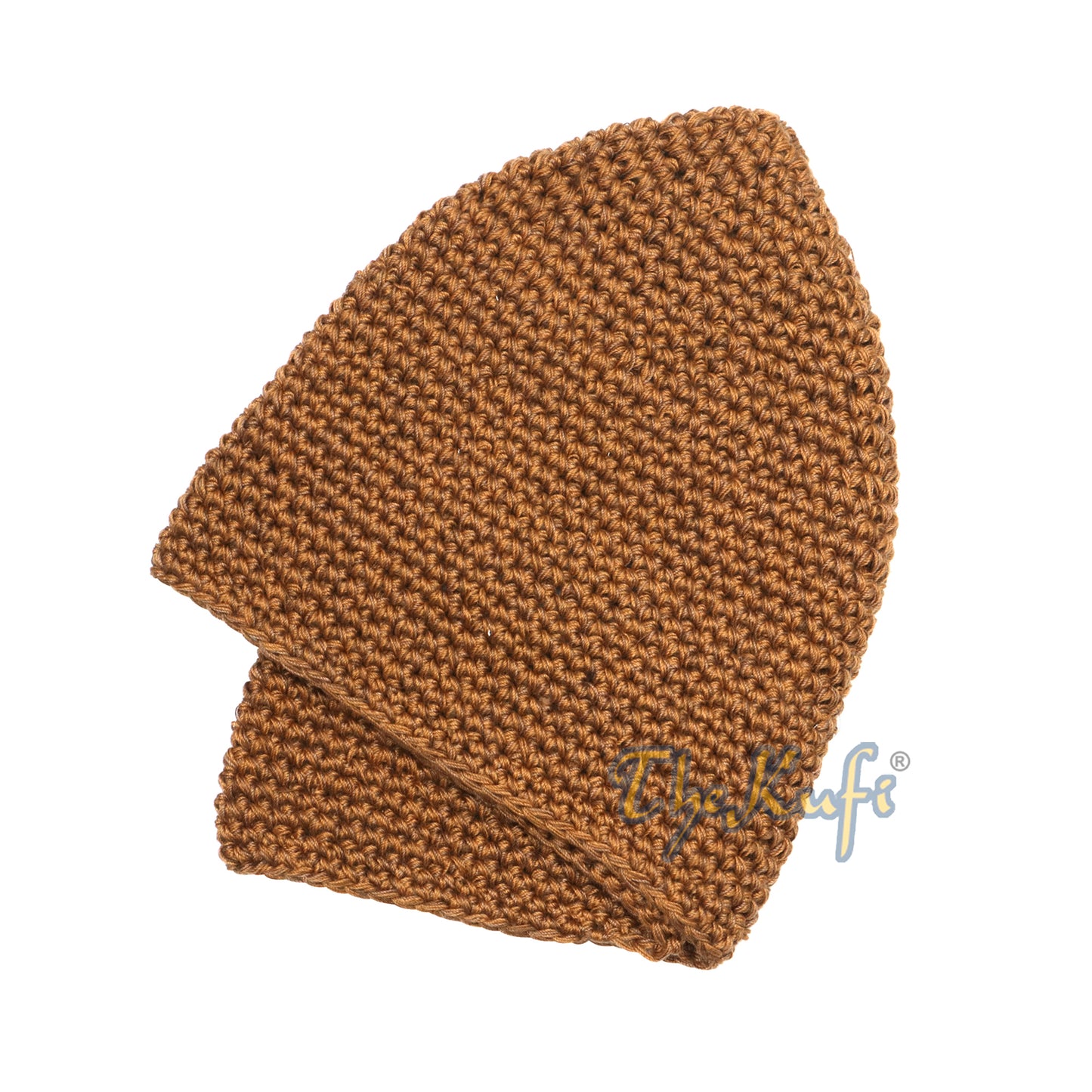 Plain Rust Brown Hand-Crocheted 100% Cotton Kufi Hat Unique Design And Comfortable Fit