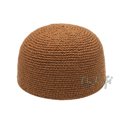 Plain Rust Brown Hand-Crocheted 100% Cotton Kufi Hat Unique Design And Comfortable Fit