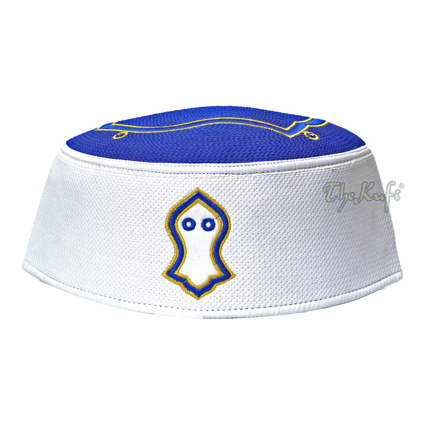Kaku Royal Blue White Golden Sulam Sandal Mahkota Kufi