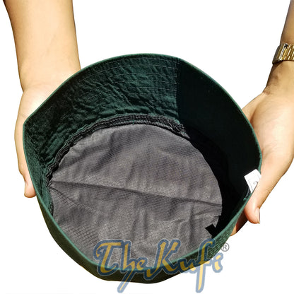 Topi Kufi Bordir Sandal Nalain Shareef Semi Kaku Hijau Tua