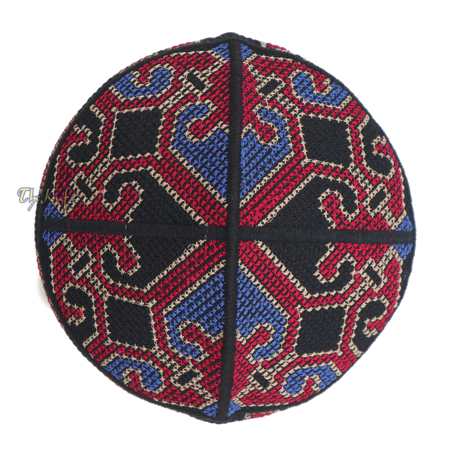 Hitam, Merah Tua, Biru, Coklat Muda Motif Haji Alay Sulaman Topi Kufi Topi Pakistan