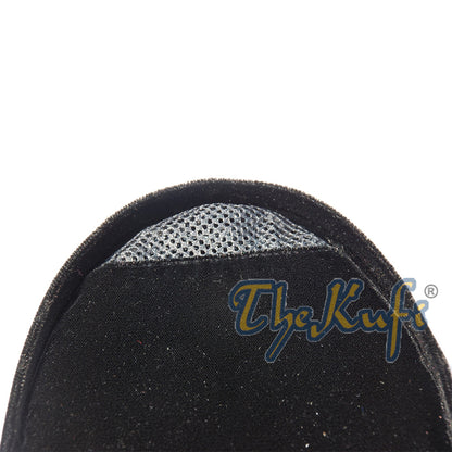 Solid Black Velveteen Peci Songkok Hats Kufi (10Cm Tall)