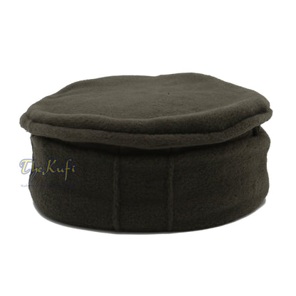 Army Green Stretchable Afghani Faux Wool Pakol Mujahidin Soft Kufi Hat