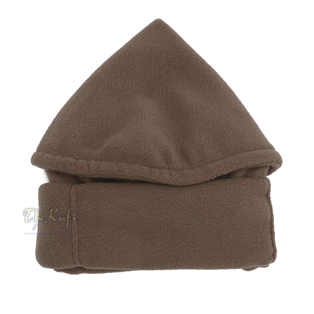 Beige Afghani-Style Stretchable Pakol Faux Wool Mujahidin Soft Kufi Hat