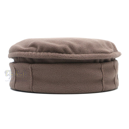 Beige Afghani-Style Stretchable Pakol Faux Wool Mujahidin Soft Kufi Hat