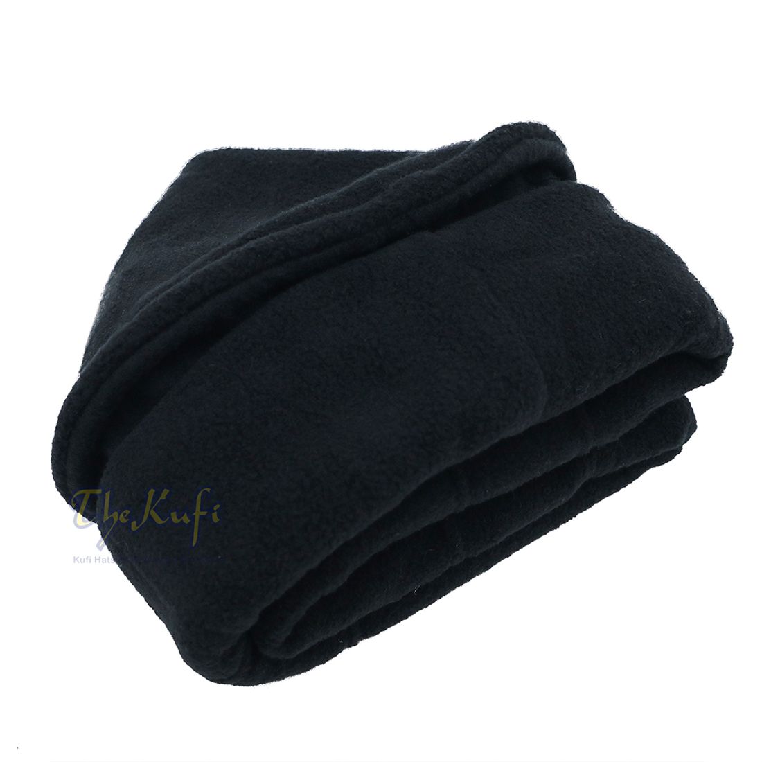 Black Stretchable Faux Wool Pakol Mujahidin Afghani Soft Kufi Hat