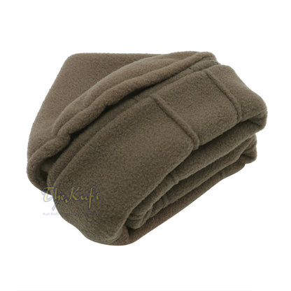 Topi Kufi Lembut Pakol Mujahidin Tradisional Khaki Gelap Boleh Renggang Satu Saiz