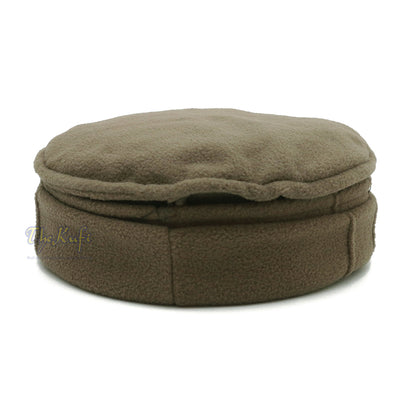 Topi Kufi Lembut Pakol Mujahidin Tradisional Khaki Gelap Boleh Renggang Satu Saiz