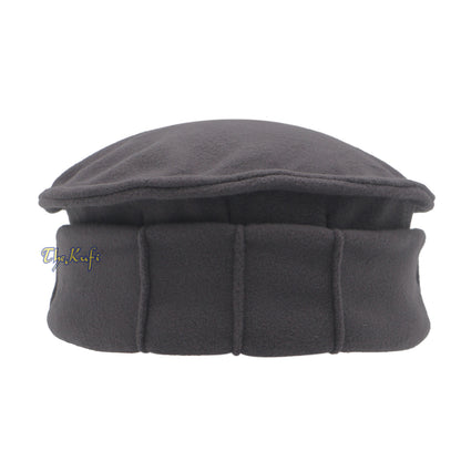 Topi Kufi Lembut Pakol Mujahidin Tradisional Kelabu Gelap Boleh Renggang Satu Saiz
