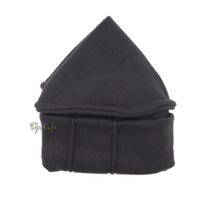 Topi Kufi Lembut Pakol Mujahidin Tradisional Kelabu Gelap Boleh Renggang Satu Saiz
