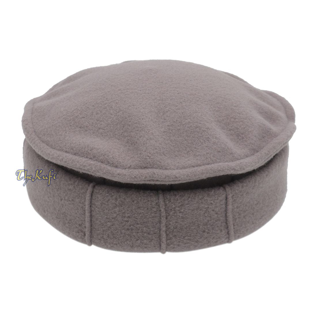 Grey Stretchable Faux Wool Afghan Style Pakol Mujahidin Soft Kufi Hat