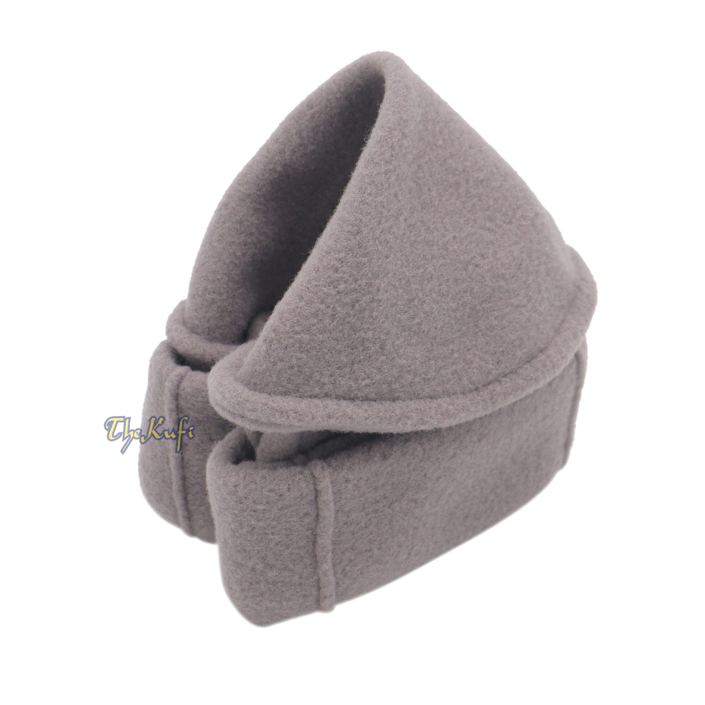 Grey Stretchable Faux Wool Afghan Style Pakol Mujahidin Soft Kufi Hat