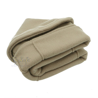 Light Khaki Afghani-Style Faux Wool Stretchable Pakol Mujahidin Soft Kufi Hat