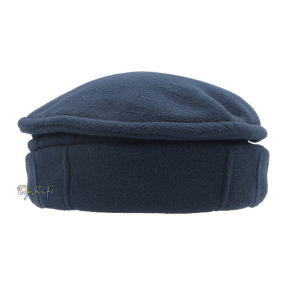 Afghani Navy Blue Stretchable Pakol Mujahidin Faux Wool Soft Kufi Hat