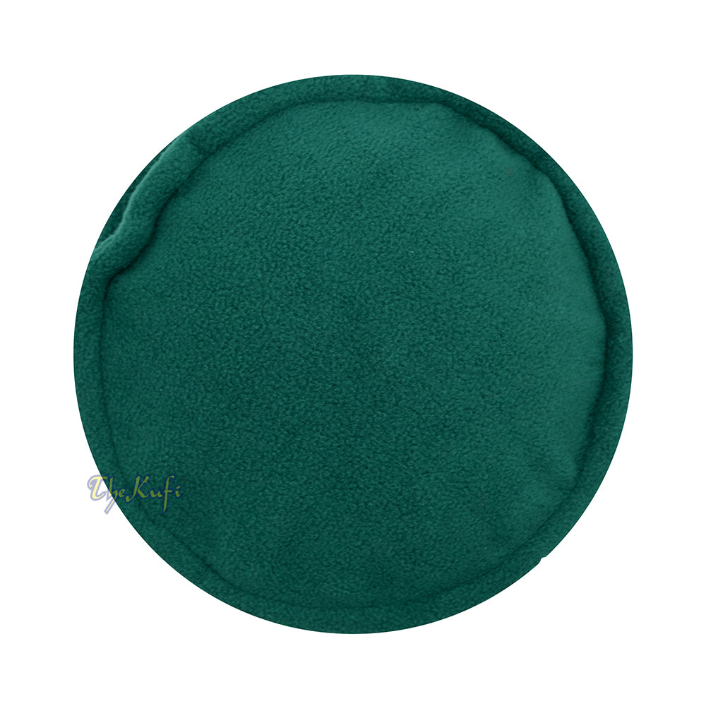 Green Afghani-Style “Tauhid until the end” Faux Wool Stretchable Pakol Mujahidin Soft Kufi Hat