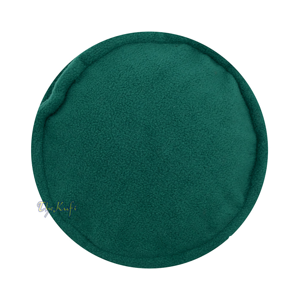 Green Afghani-Style "Tauhid until the end" Faux Wool Stretchable Pakol Mujahidin Soft Kufi Hat