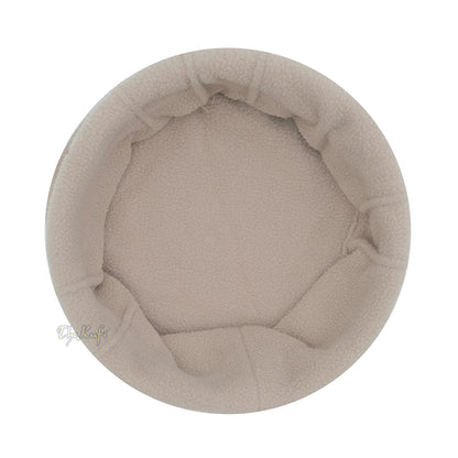 Light Brown Afghani-Style "Tauhid until the end" Faux Wool Stretchable Pakol Mujahidin Soft Kufi Hat
