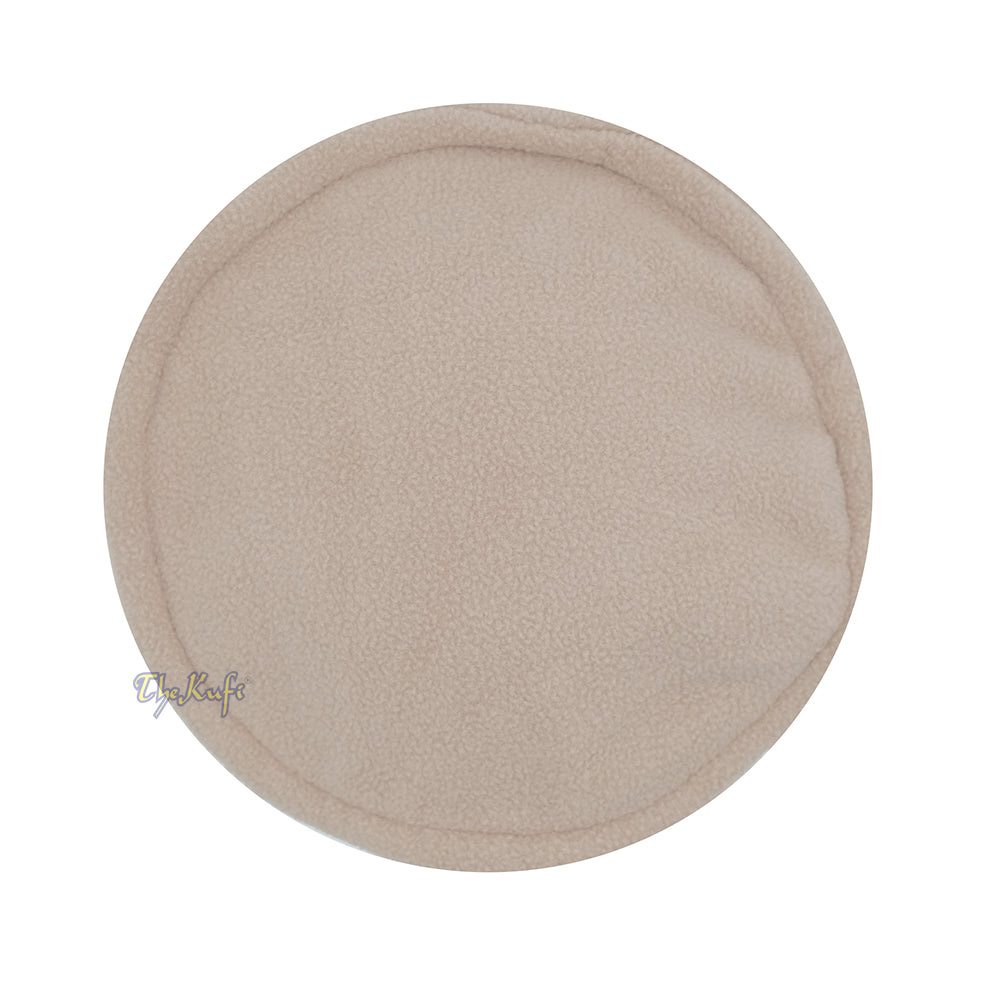 Light Brown Afghani-Style "Tauhid until the end" Faux Wool Stretchable Pakol Mujahidin Soft Kufi Hat