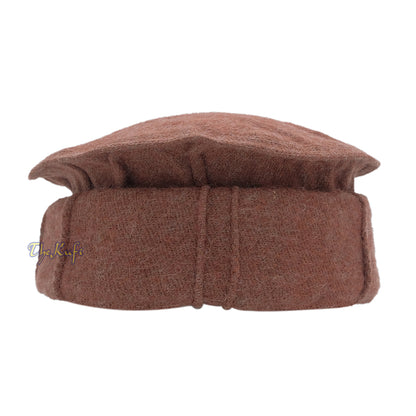 Afghani-Style Hat Brown Stretchable Faux Wool Pakol Mujahidin Soft Kufi