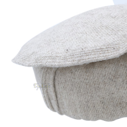 Afghani Hat Light Khaki - Traditional-style Stretchable Faux Wool Pakol Mujahidin Soft Kufi