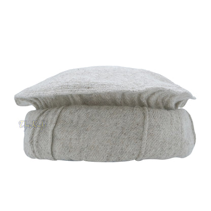 Afghani Hat Light Khaki - Traditional-style Stretchable Faux Wool Pakol Mujahidin Soft Kufi