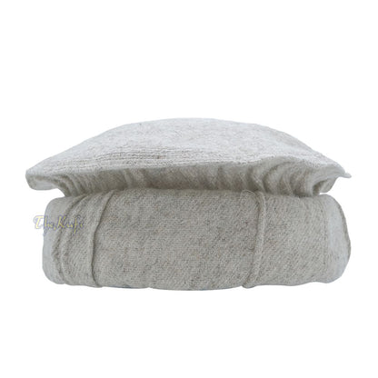 Afghani Hat Light Khaki – Traditional-style Stretchable Faux Wool Pakol Mujahidin Soft Kufi