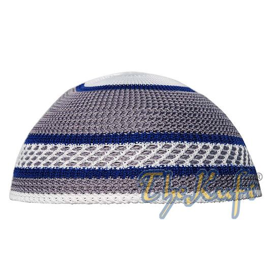 Topi Kufi Melar Nilon Biru Abu-abu Topi Tengkorak Beanie