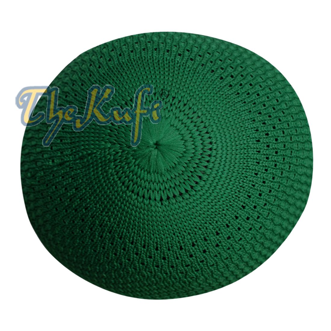 Madinah Green Nylon Kufi Cap Open-weave Knitted Head Cover Prayer Skullie