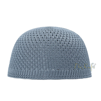 Gray Open Weave Nylon Kufi Hat