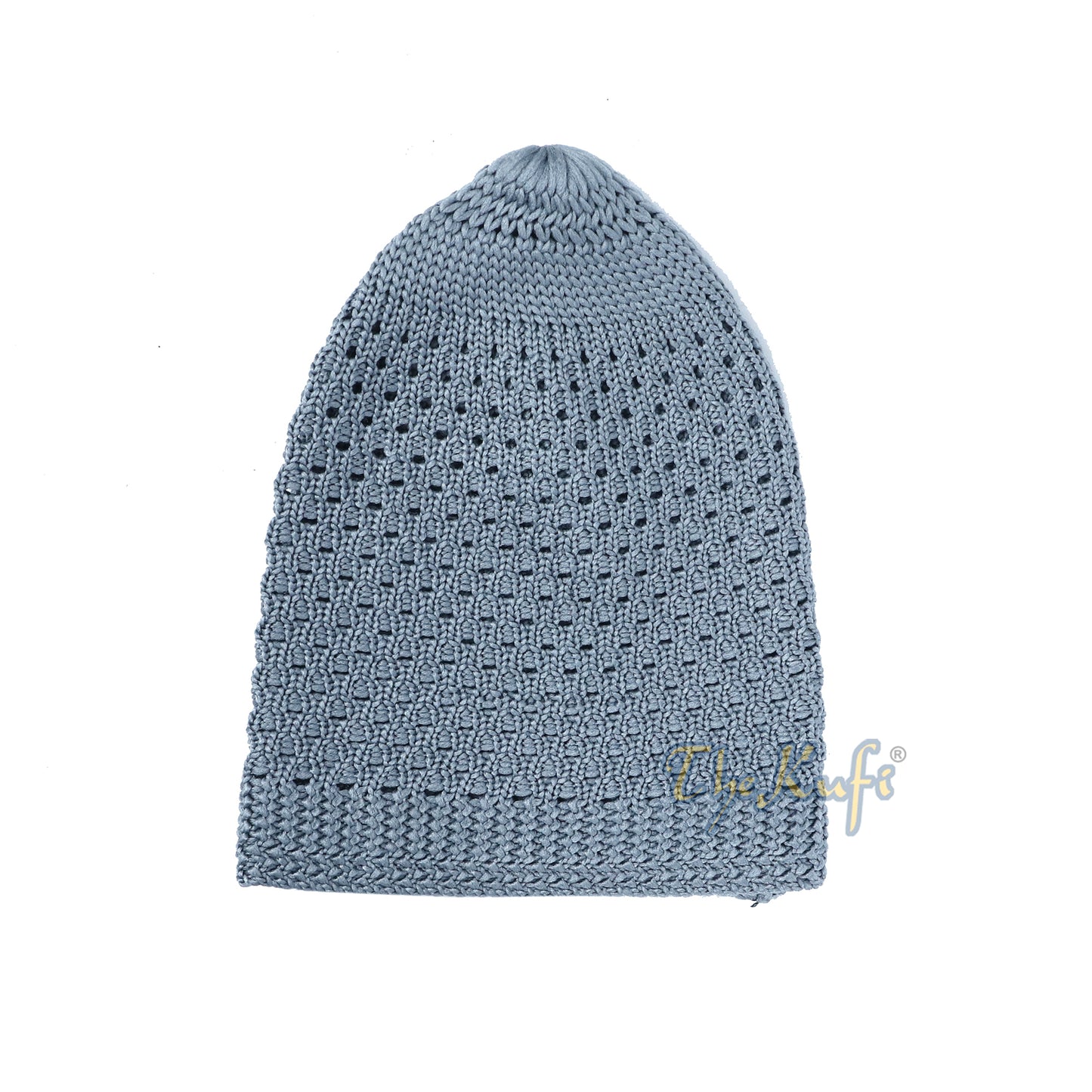Gray Open-Weave Stretchy 100% Nylon Kufi Skull Caps