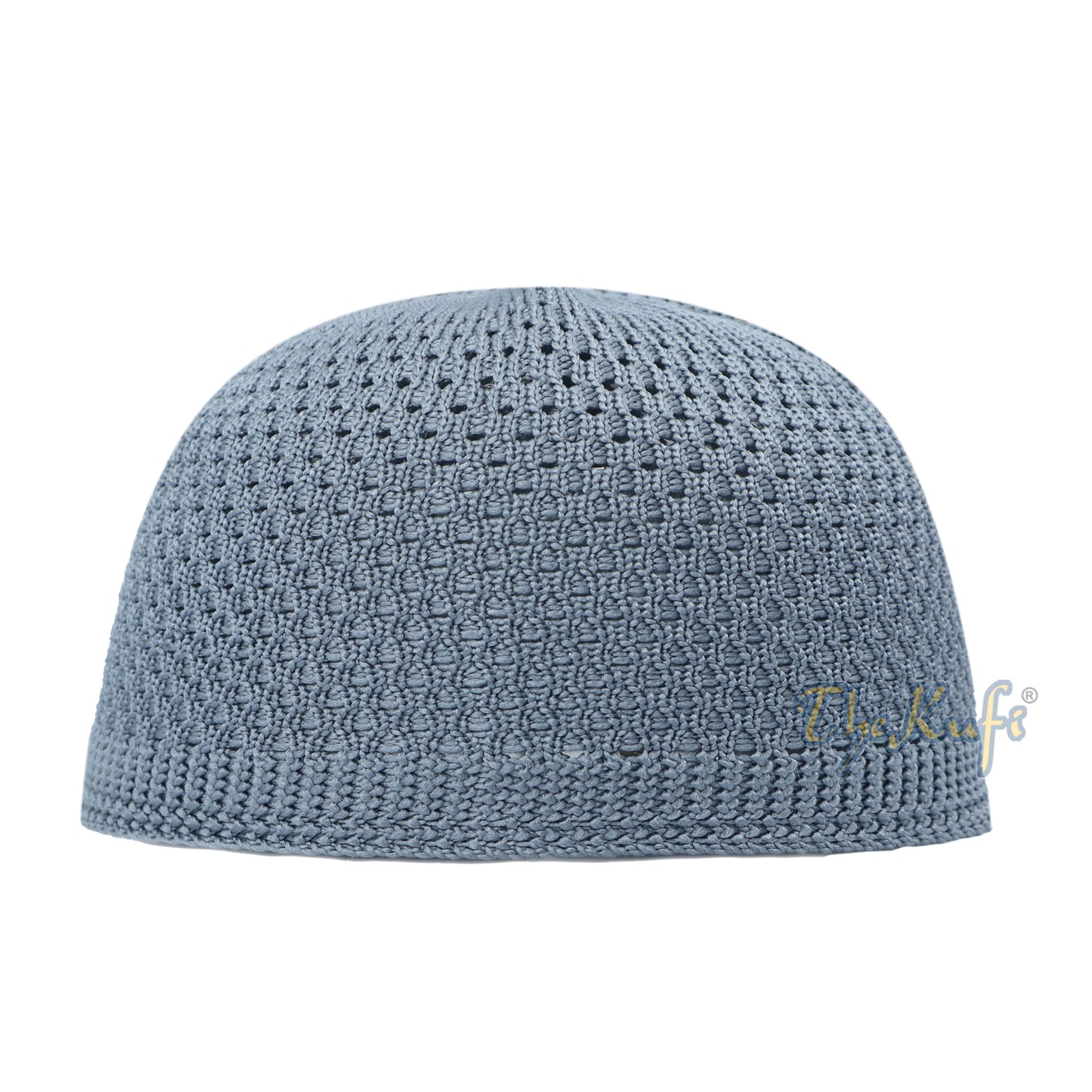 Gray Open-Weave Stretchy 100% Nylon Kufi Skull Caps