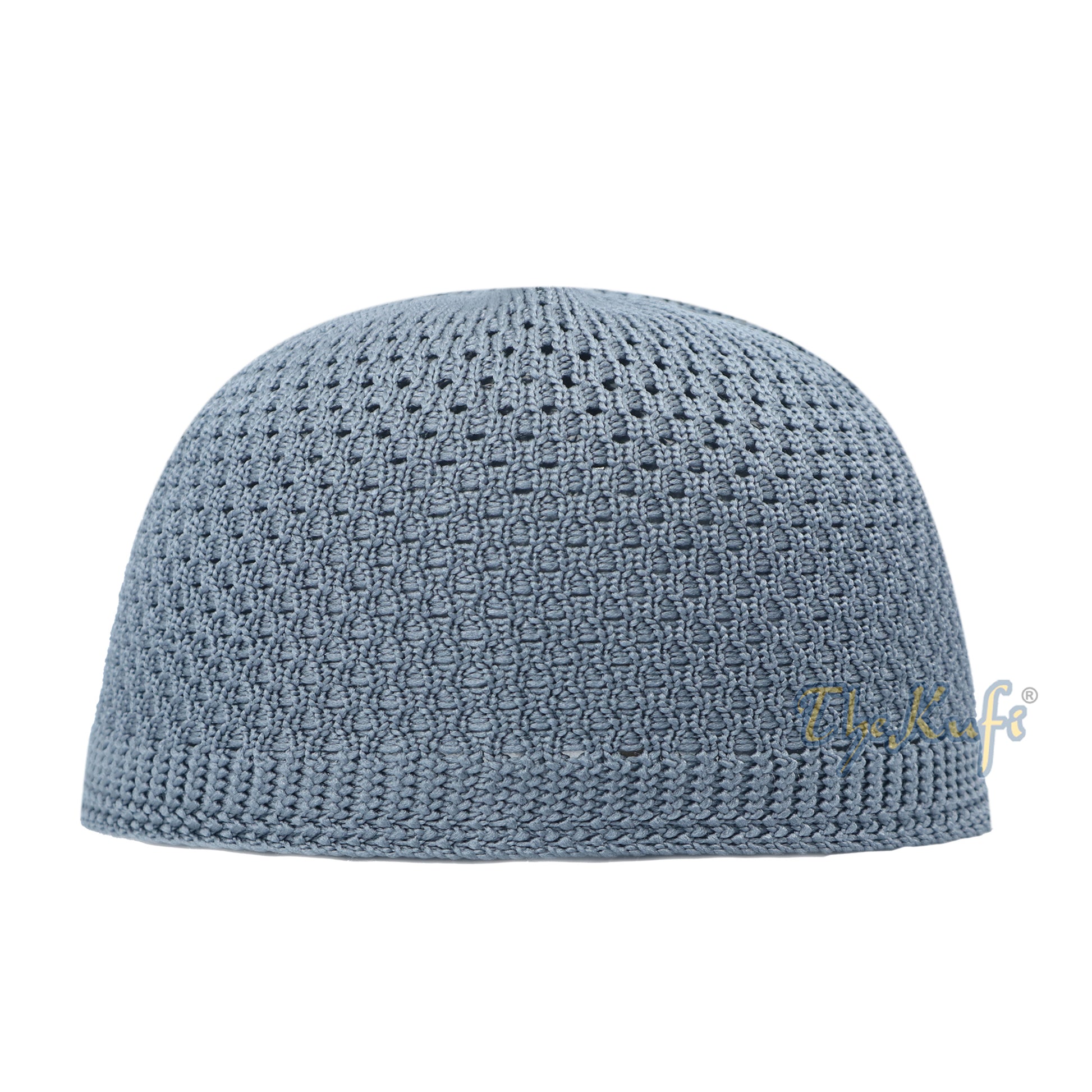 Gray Open-Weave Stretchy 100% Nylon Kufi Skull Caps