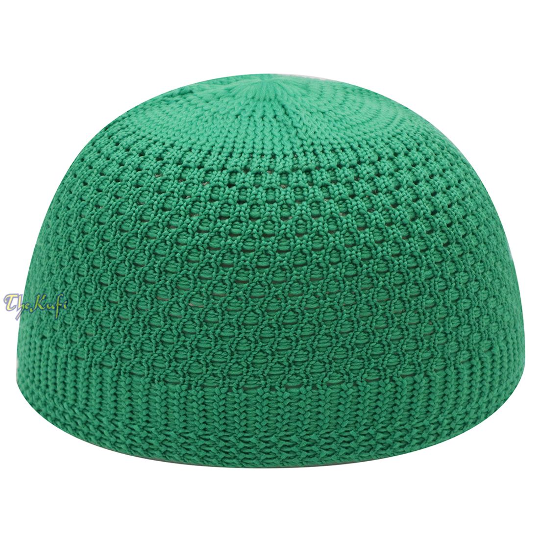 Light Green Open Weave Nylon Kufi Hat
