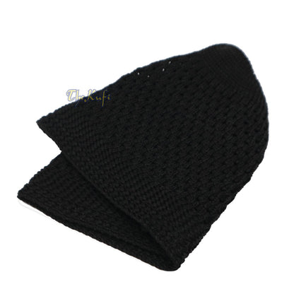 Buy 1 Get 1 Free! Black Nylon Kufi – Open-Weave Stretchy Comfortable Muslim Skull Prayer Cap Head Cover