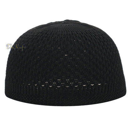 Buy 1 Get 1 Free! Black Nylon Kufi – Open-Weave Stretchy Comfortable Muslim Skull Prayer Cap Head Cover