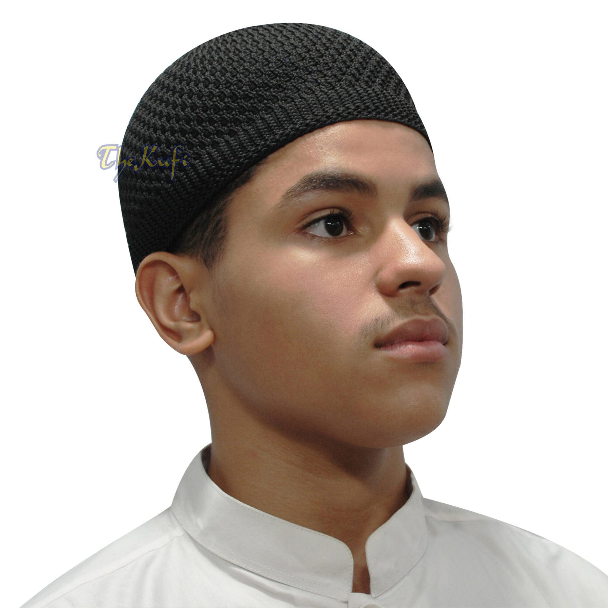 Black Nylon Kufi – Open-Weave Stretchy Comfortable Muslim Skull Prayer Cap Head Cover