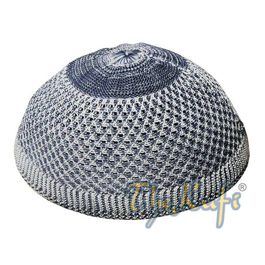 Black Faded Nylon Open-Weave Kufi