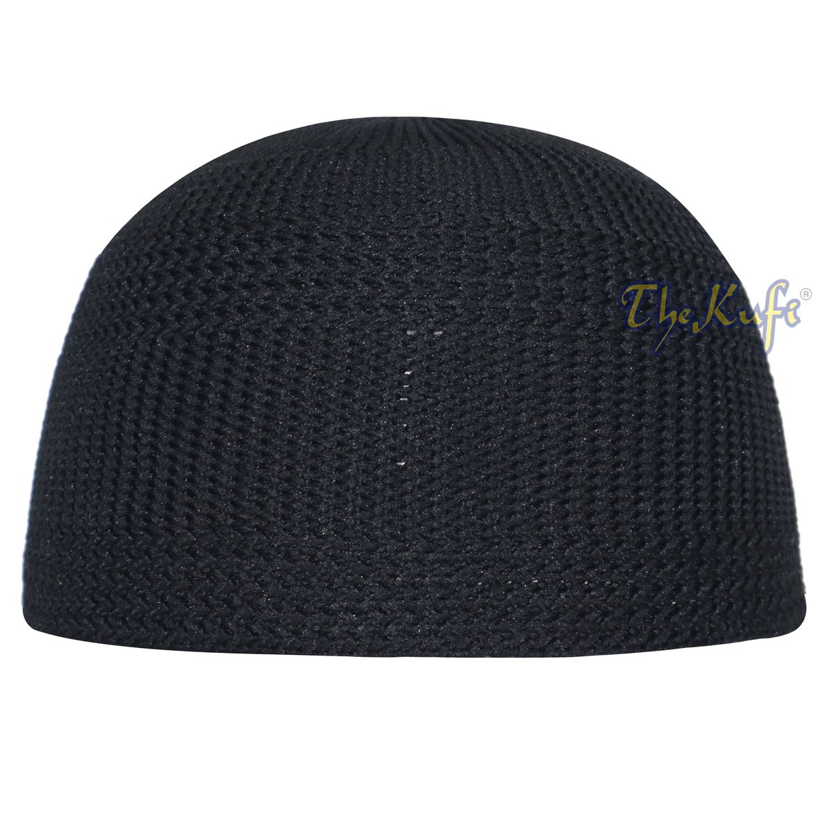Black Skull Cap 100% Nylon Head Cover Kufi Knitted Vertical Lines Taqiya X-SM to 4x