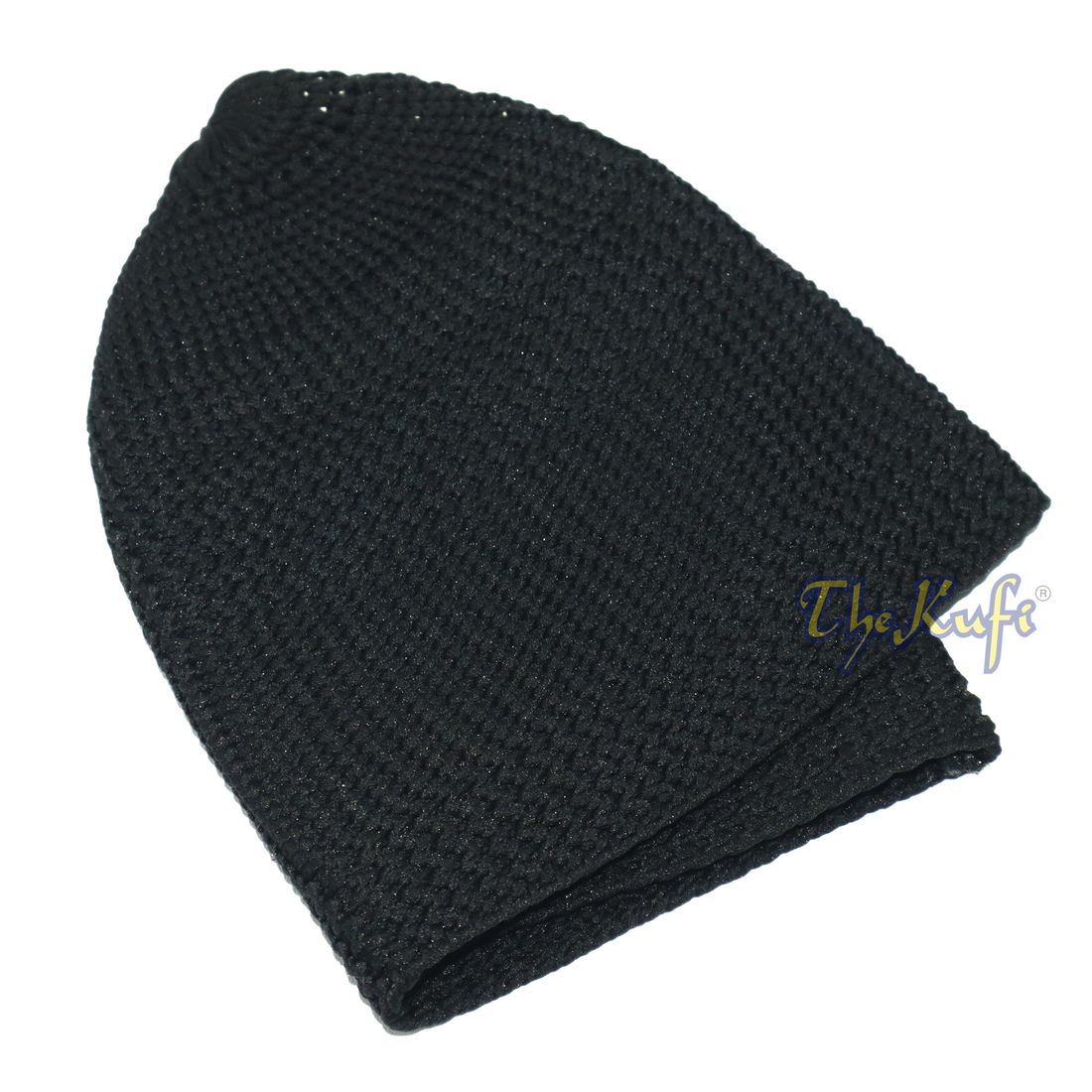 Black Skull Cap 100% Nylon Head Cover Kufi Knitted Hat Vertical Lines Taqiya XSM to 4X