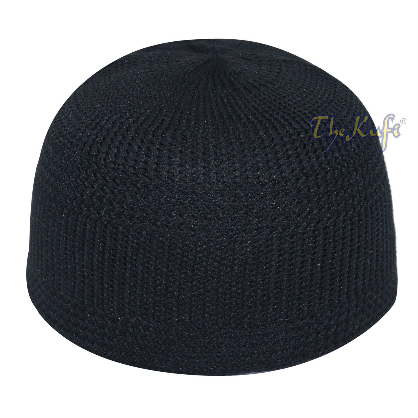 Black Skull Cap 100% Nylon Head Cover Kufi Knitted Vertical Lines Taqiya X-SM to 4x