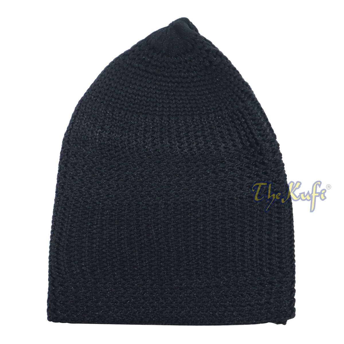 Black Skull Cap 100% Nylon Head Cover Kufi Knitted Vertical Lines Taqiya X-SM to 4x
