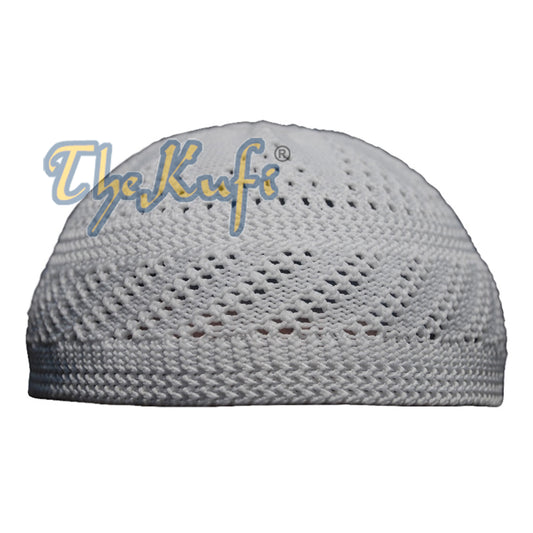 Plain White Interwoven Design Nylon Kufi