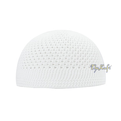 White 100% Nylon Stretchy Open-weave Muslim Kufi Prayer Cap