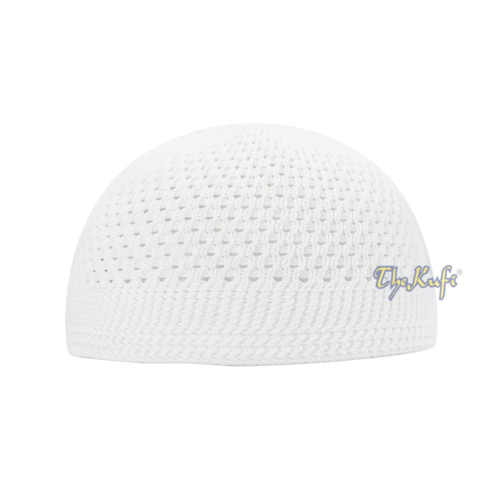 Buy 1 Get 1 Free! White 100% Nylon Stretchy Open-weave Muslim Kufi Prayer Cap