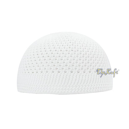 Buy 1 Get 1 Free! White 100% Nylon Stretchy Open-weave Muslim Kufi Prayer Cap