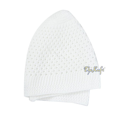 Buy 1 Get 1 Free! White 100% Nylon Stretchy Open-weave Muslim Kufi Prayer Cap