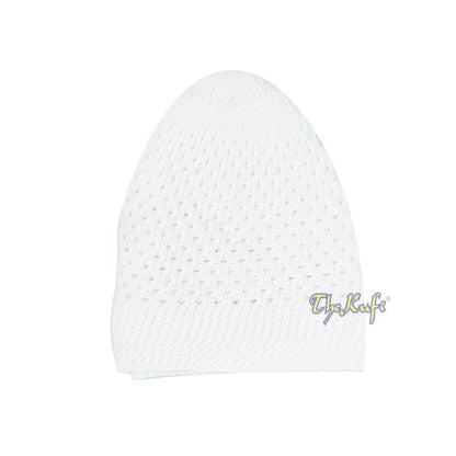 Buy 1 Get 1 Free! White 100% Nylon Stretchy Open-weave Muslim Kufi Prayer Cap