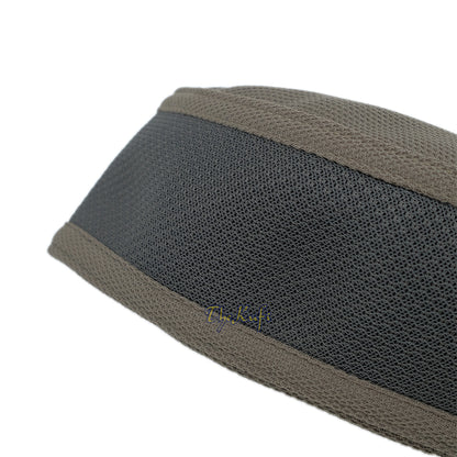 Army Green with Gray Madun Vented Top Pliable Two-Color Round Kufi Hat