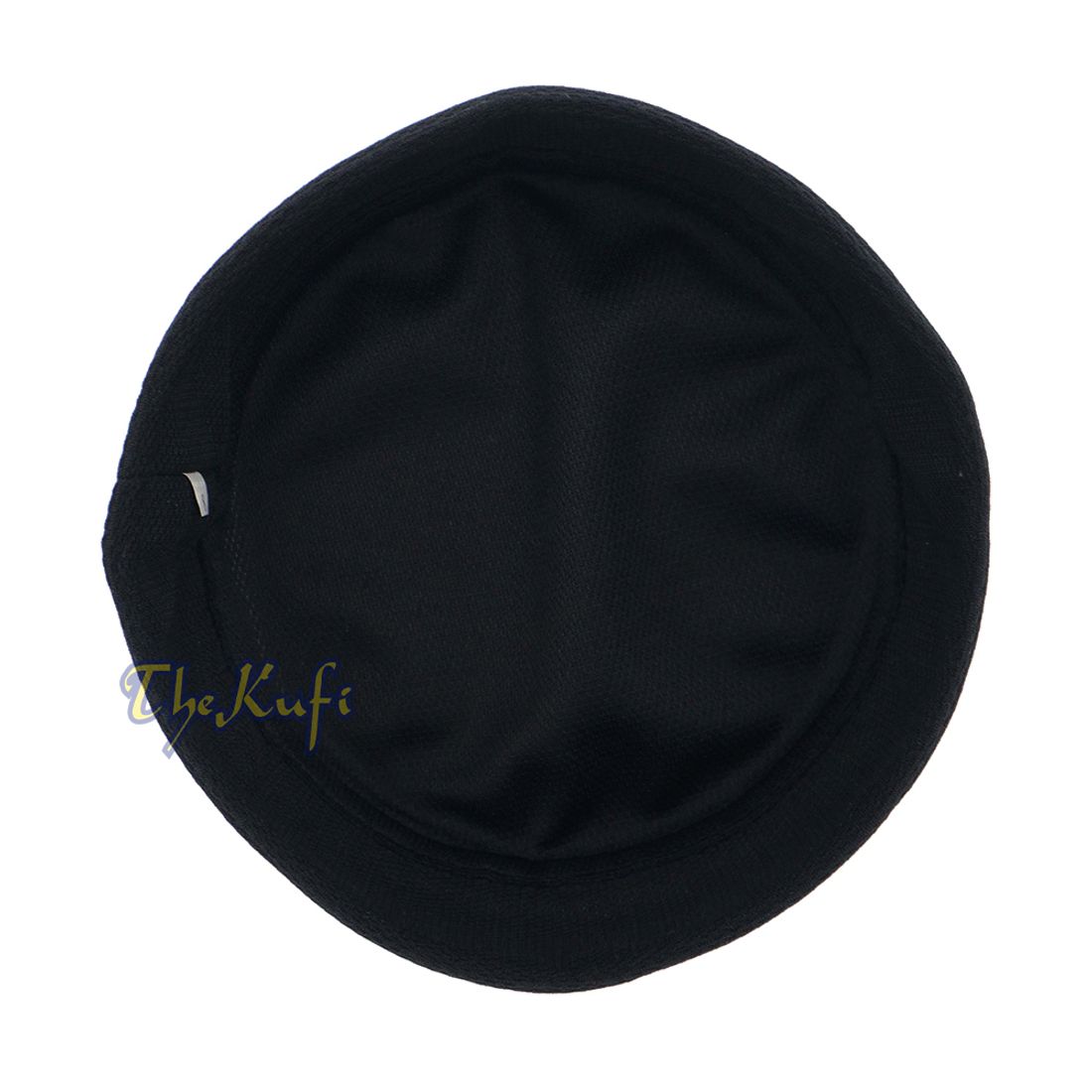 Black and Silver Madun Vented Top Pliable Two-color Round Kufi Hat